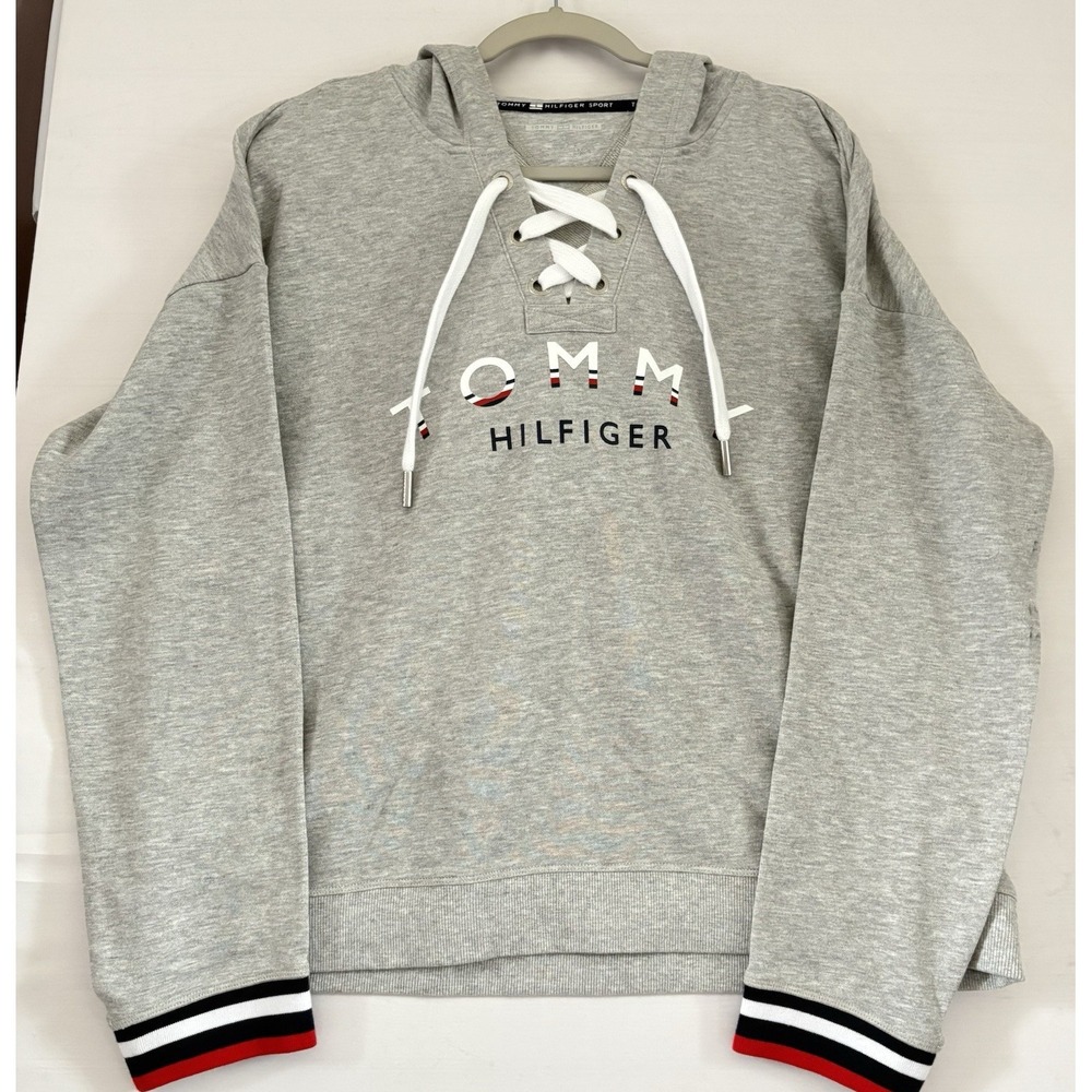 Tommy Hilfiger‎ Sport Women's Pullover Hoodie Gray Sailor Pull XXL NwT
